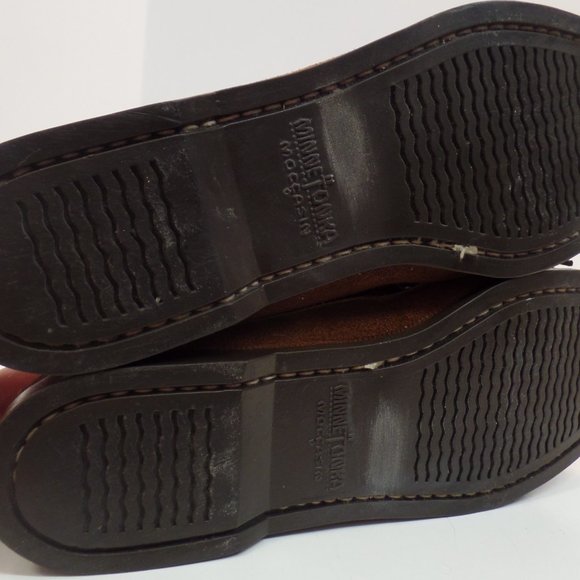 Minnetonka Women's Leather Moccasin Sz 8 W Beading - Picture 8 of 14